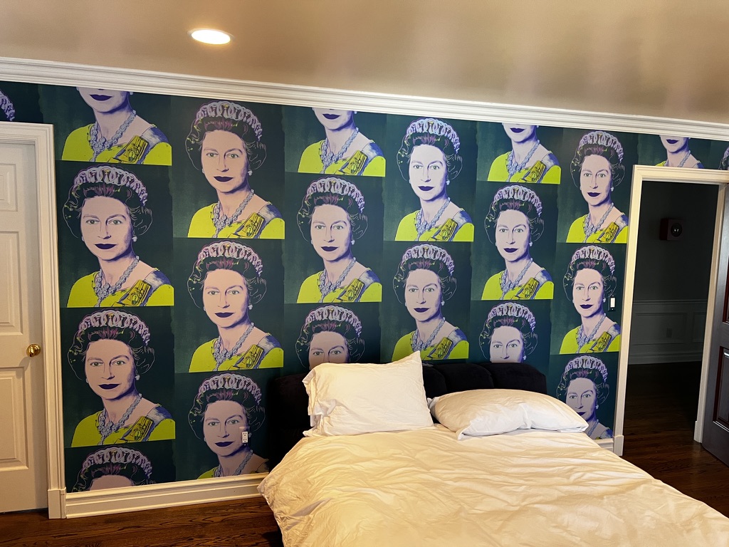 finished pop art wallpaper after proper wallpaper prep